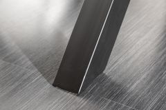 Massivholz Esstisch BARRACUDA 220cm natur Teak schwarz Metall X-Gestell inkl. Glasplatte