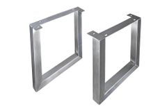 2er Set Tischgestell U-FRAME 70cm Edelstahl gebürstet matt Tischbeine Kufe Esstisch
