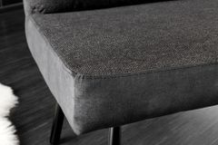 Moderne Sitzbank BIG GEORGE 160cm anthrazit Samt Strukturstoff Taschenfederkern schwarz