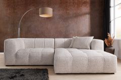 Modernes Ecksofa ZERO GRAVITY 240cm graphit beige Strukturstoff 3-Sitzer Couch