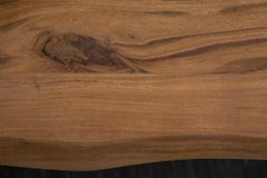 Massivholz Esstisch MAMMUT 140cm Wild-Akazie Baumkante Industrial Design 2,6cm Tischplatte