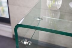 Design Konsolentisch FANTOME 100cm Glas transparent mit Ablage