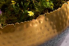Handgearbeitete Deko Schale ORIENT 52cm gold mit Patina im Classic Hammerschlag Design