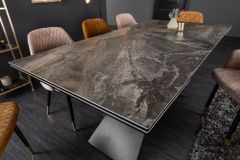 Ausziehbarer Esstisch EUPHORIA 180-220-260cm taupe anthrazit Keramik made in Italy
