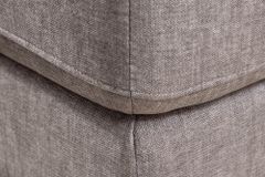 Moderner Hocker LOFT 75cm taupe Vogue Velours Samt Nosagfederung Taschenfederkern