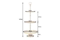 Design Etagere ORIENT 65cm gold im Wild Hammerschlag mit drei Etagen