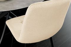 Moderner Design Stuhl TRES CHIC beige Cord schwarze Metallbeine Esszimmer