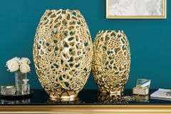 Filigrane Design Vase ABSTRACT LEAF gold 50cm Handarbeit