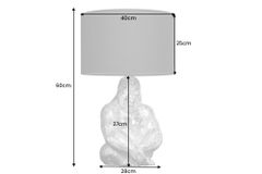 Design Tischlampe KONG 60cm gold Metall Affenlampe schwarzer Lampenschirm