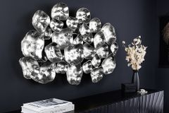 Moderne Wanddekoration VARIATION 105cm silber Metall handmade