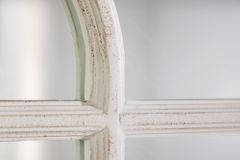 Design Wandspiegel CASTILLO 100cm weiß Landhausstil Fensterspiegel Rundbogen Shabby Chic