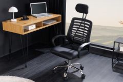 Höhenverstellbarer Bürostuhl YOGA schwarz Butterfly-Mechanik drehbar mit Armlehne
