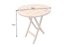 Massiver Gartentisch EMPIRE TEAK 70cm natur Teakholz rund klappbar Balkontisch Outdoor