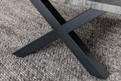 Industrial Couchtisch WILD 90cm grau Wildeichen-Design schwarz Metall Baumkante