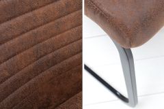 Industrial Freischwinger Stuhl APARTMENT antik braun mit Metallgestell