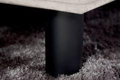 Modernes Ecksofa KENT 220cm greige Cord inkl. Hocker Federkern L-Form Wohnlandschaft