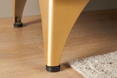 Massives TV-Lowboard GOLDEN SUNSET 180cm türkis 3D-Schnitzereien gold Mangoholz Metall