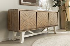 Massives Sideboard HAMPTONS 160cm hellbraun creme Pinienholz