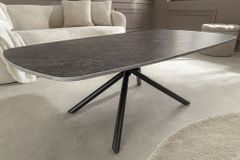 Design Couchtisch OSAKA 110cm anthrazit Keramik schwarz Metall mit Sterngestell