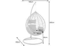 In- und Outdoor Hängesessel LOFT anthrazit grau Gartenstuhl inklusive Kissen wetterfest