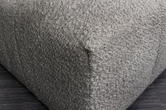 Moderner Hocker ROYAL 120cm grau Bouclé Federkern Sitzhocker Fußhocker