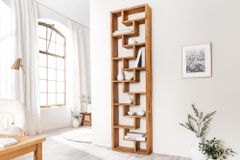 Massives Bücherregal JAVA 200cm natur recyceltes Teakholz Standregal Raumtrenner