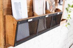 Praktisches Wandboard HERITAGE 80cm natur Pinie 6 Haken Kreidetafel Schlüsselbrett