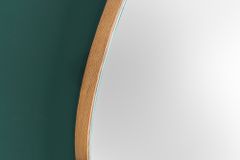 Moderner Wandspiegel NOEMI 70cm natur Eiche Massivholz handmade asymmetrisches Design