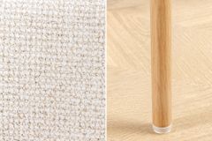 Design Stuhl BELFORT beige Strukturstoff Metallgestell Eiche