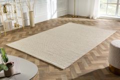 Design Teppich WOOL 240x160cm hellbeige aus Wolle