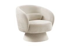 Drehbarer Design Sessel BOSSA NOVA beige Chenille