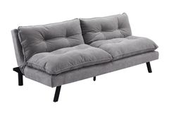 Modernes Schlafsofa COCOONING 190cm grau Chenillestoff 3-Sitzer Couch