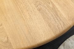 Runder Esstisch ARTE 120cm kaschmir beige finish Mangoholz massiv mit markantem Gestell