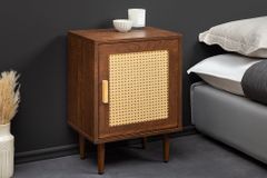 Design Nachttisch VIENNA 60cm braun Wiener Geflecht Beistelltisch mit Stauraum