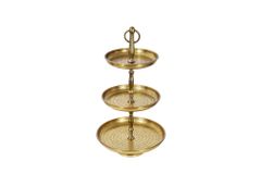 Etagere ORIENT 50cm gold mit drei Etagen im Hammerschlag Design
