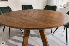 Runder Esstisch ART WOOD 140cm braun honey finish Mangoholz massiv