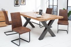 Industrial Freischwinger Stuhl APARTMENT antik braun mit Metallgestell