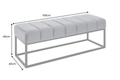 Moderne Sitzbank PETIT BEAUTÉ 110cm senfgelb Samt schwarzes Metallgestell