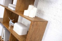 Massives Regal MAKASSAR XL 150cm braun Mangoholz honey finish Bücherregal
