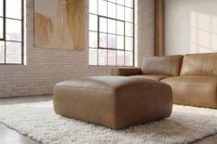 Echtleder Hocker BIG GEORGE 95cm cognac Nosagfederung Taschenfederkern
