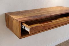 Hängender Konsolentisch PURE 100cm braun Sheeshamholz stone finish Schreibtisch