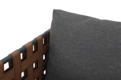 In- und Outdoor Lounge-Sessel UNIQUE 70cm schwarz braun grau Aluminium inkl. Kissen