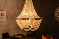 Extravaganter Kronleuchter ROYAL XL 70cm silber Hängeleuchte