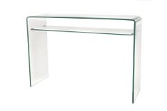 Design Konsolentisch FANTOME 100cm Glas transparent mit Ablage