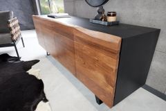 Industrial Design Sideboard ORGANIC ARTWORK 180cm Akazie Massivholz Eisengestell