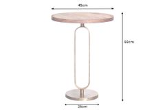 Runder Beistelltisch ELEGANCE 60cm messing Mangoholz Metall Aluminium massiv handmade
