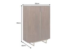 Massiver Barschrank GATSBY 140cm braun Mangoholz gold Metallgestell Retro