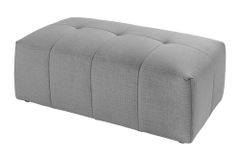 Moderner Hocker ROYAL 120cm grau Veloursstoff Federkern Sitzhocker