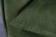 Großes 3-Sitzer Sofa HEAVEN 200cm dunkelgrün Samt Federkern waschbarer Bezug Hussensofa Couch