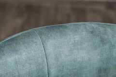 Drehbarer Design Stuhl EUPHORIA petrol Samt mit Armlehne Metallgestell schwarz